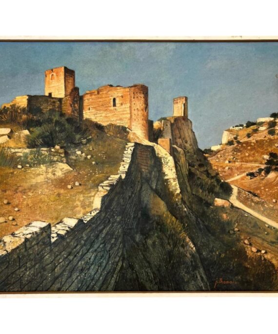 Oil-Painting 'Rhône Valley: Chapel and Keep of Mornas Castle' by Jean Thomas